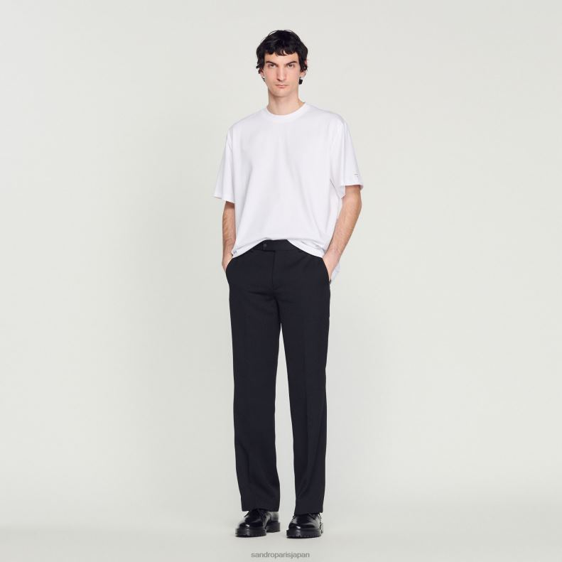 jp Sandro Paris 男性 オーガニックコットンTシャツ 白 20D4B624 衣服