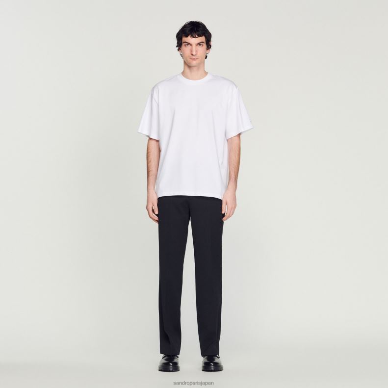 jp Sandro Paris 男性 オーガニックコットンTシャツ 白 20D4B624 衣服