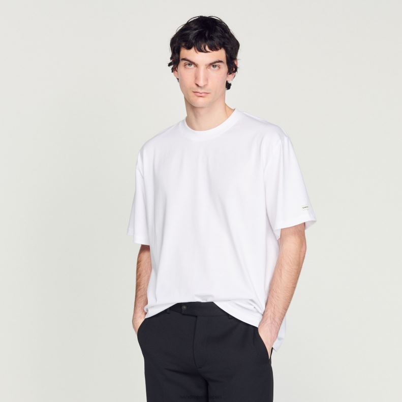 jp Sandro Paris 男性 オーガニックコットンTシャツ 白 20D4B624 衣服