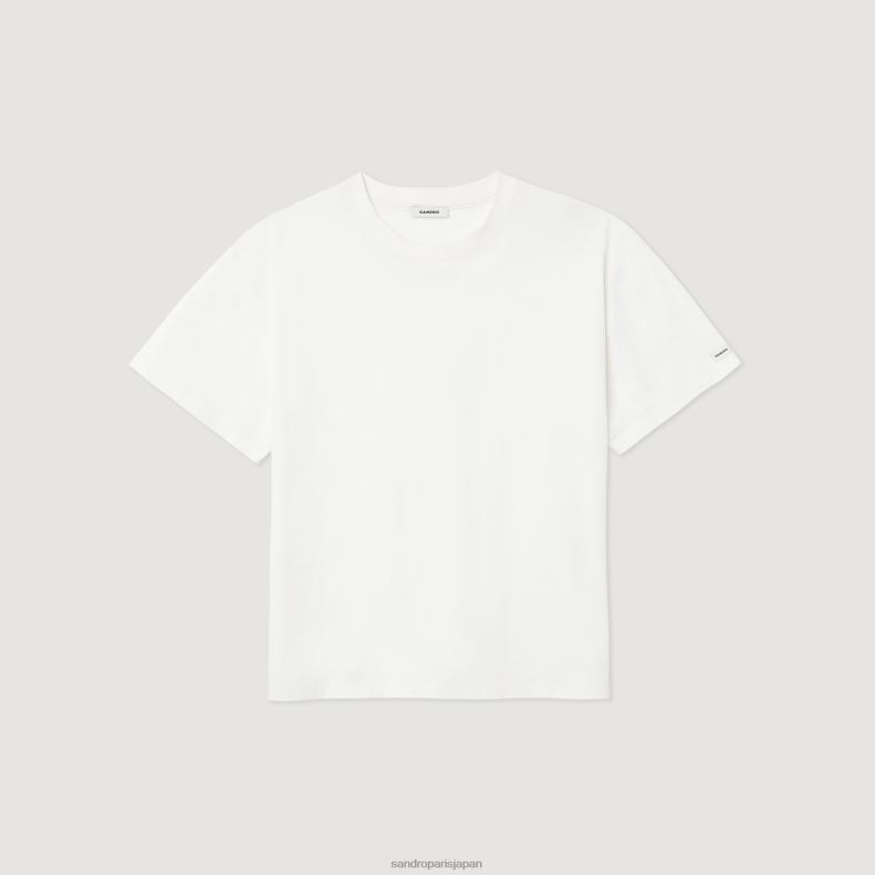 jp Sandro Paris 男性 オーガニックコットンTシャツ 白 20D4B624 衣服