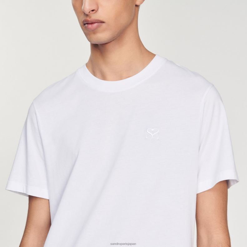 jp Sandro Paris 男性 コットンTシャツ 白 20D4B666 衣服