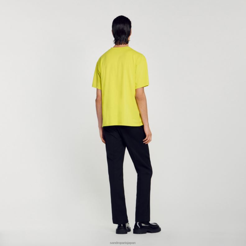 jp Sandro Paris 男性 ヒトデTシャツ アニスグリーン 20D4B686 衣服