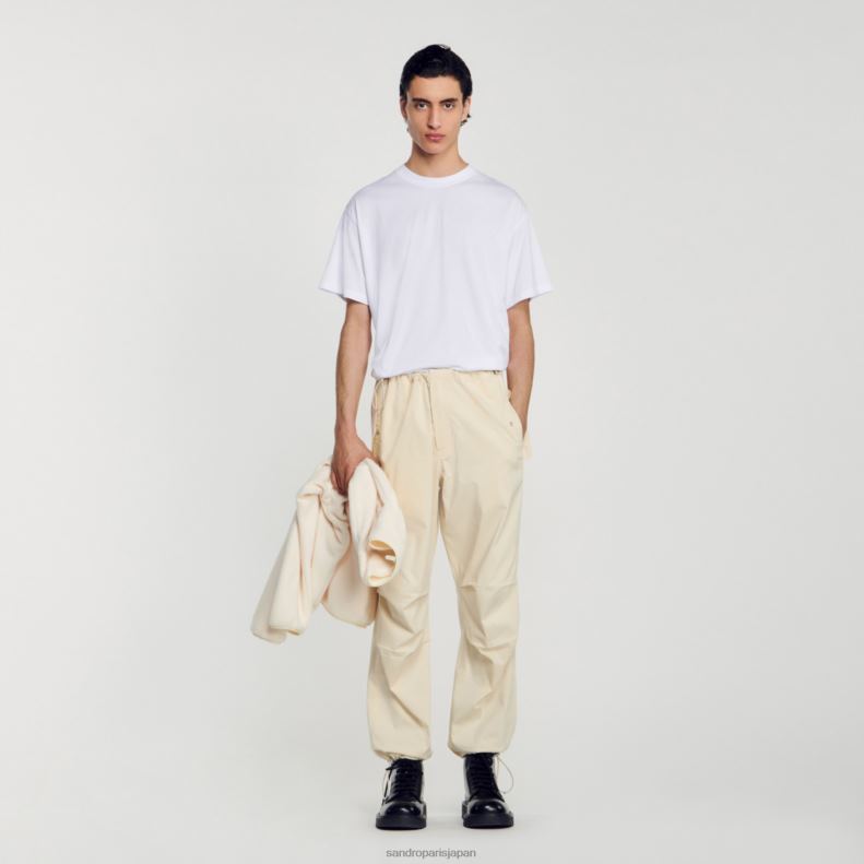 jp Sandro Paris 男性 ラバーロゴTシャツ 白 20D4B806 衣服