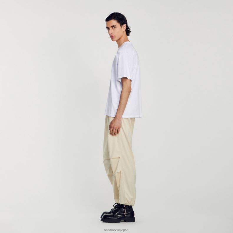jp Sandro Paris 男性 ラバーロゴTシャツ 白 20D4B806 衣服